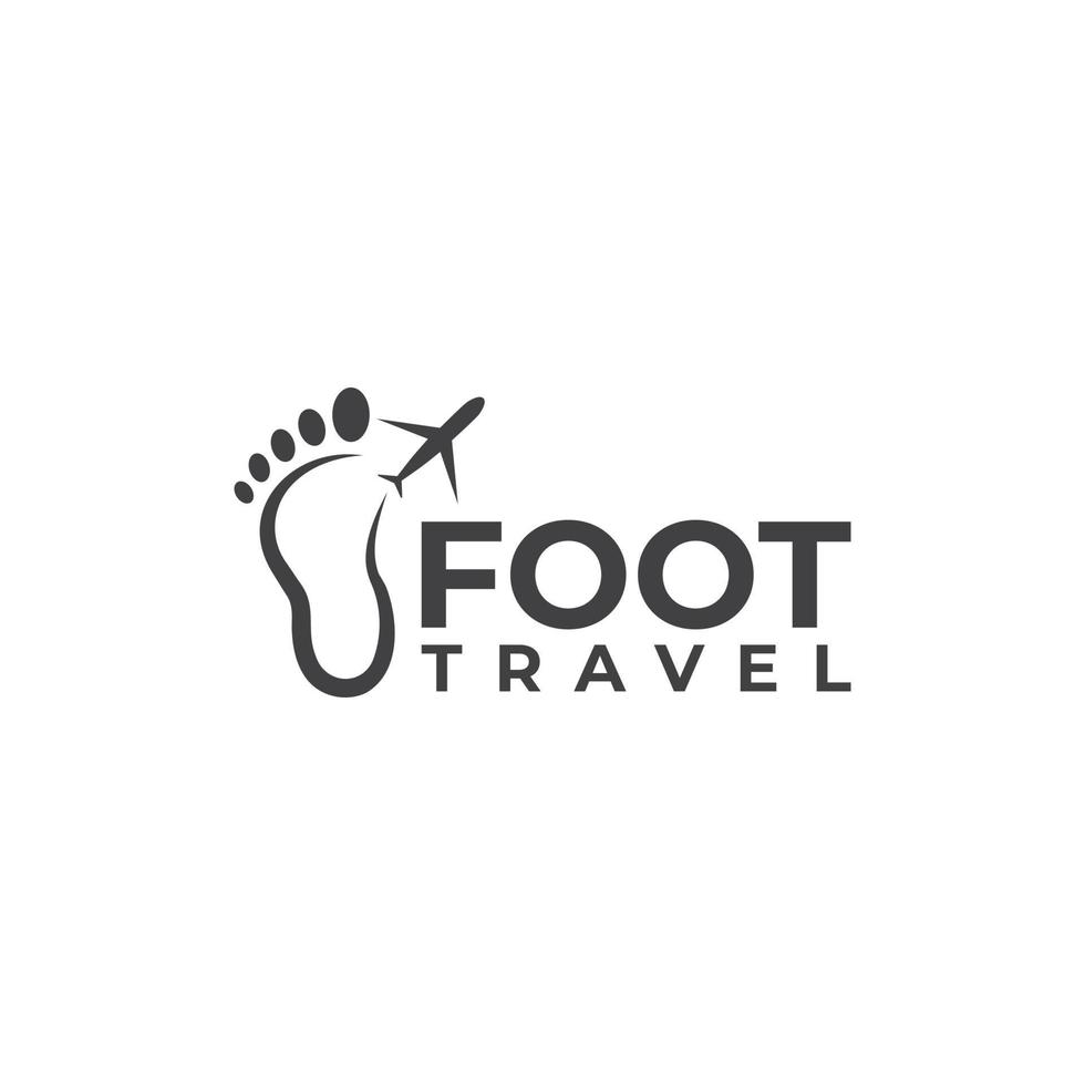 vettore libero del modello di logo di viaggio del piede