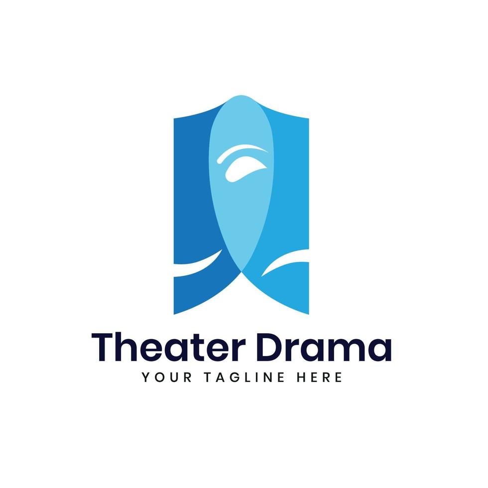 vettore gratuito del modello di progettazione del logo del cinema di teatro drammatico