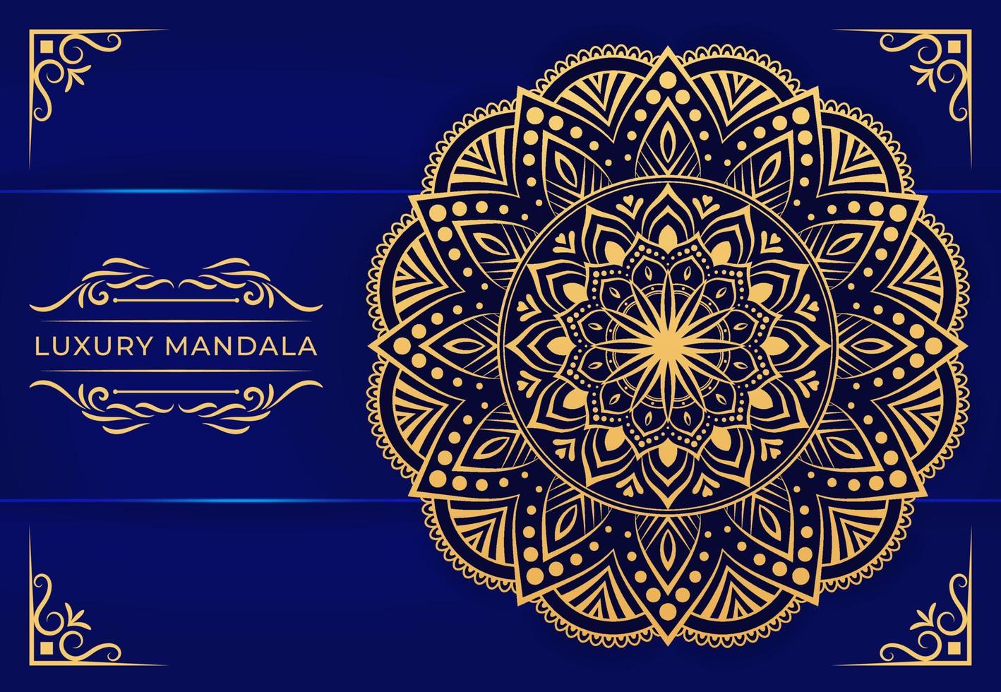 sfondo mandala di lusso con motivo arabesco dorato, disegno ornamentale stile arabo islamico orientale, mandala per banner, copertina, poster, brochure, volantino, partecipazione di nozze, decorazione yoga vettore