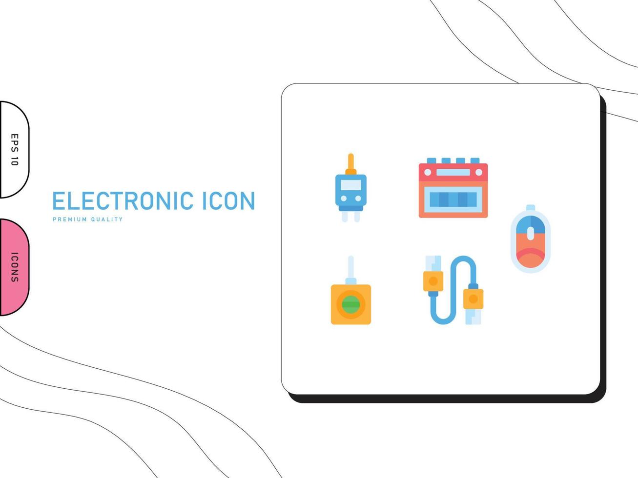 set di icone di elettronica vettoriali gratis