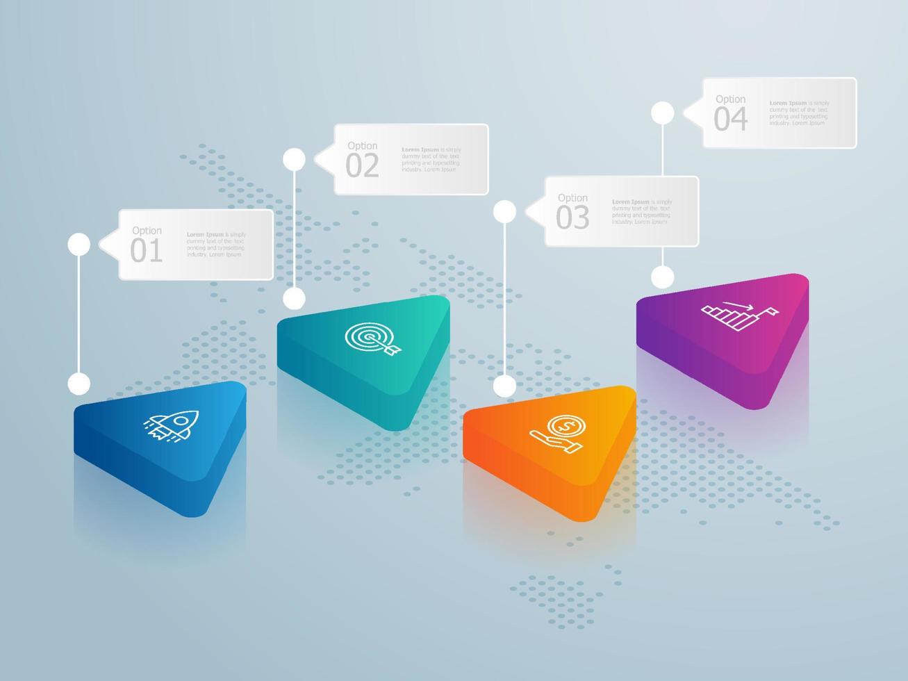 elemento infografico isometrico triangolo astratto vettore