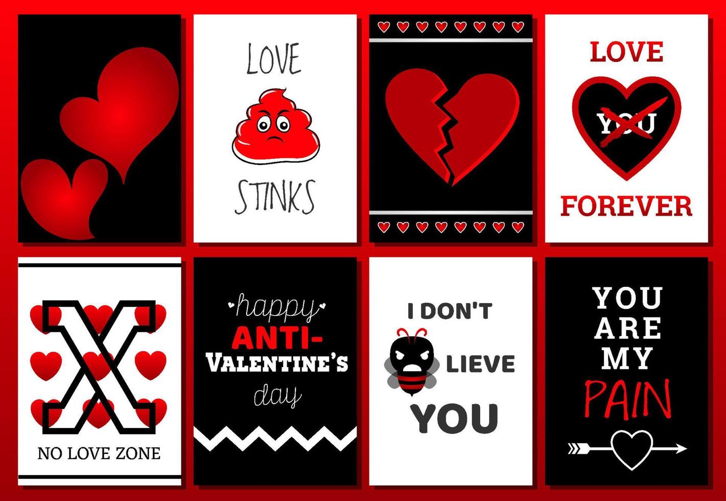 vettori di carte anti-san valentino