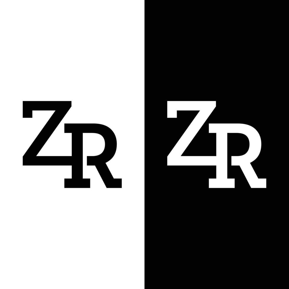 zr zr rz lettera monogramma logo iniziale modello di progettazione. adatto per lo sport in generale, fitness, costruzioni, finanza, società, affari, negozio, abbigliamento, in, semplice, moderno, stile, logo design. vettore