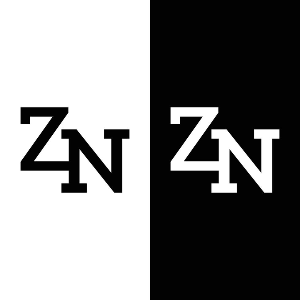 zn zn nz lettera monogramma modello di progettazione del logo iniziale. adatto per lo sport in generale, fitness, costruzioni, finanza, società, affari, negozio, abbigliamento, in, semplice, moderno, stile, logo design. vettore