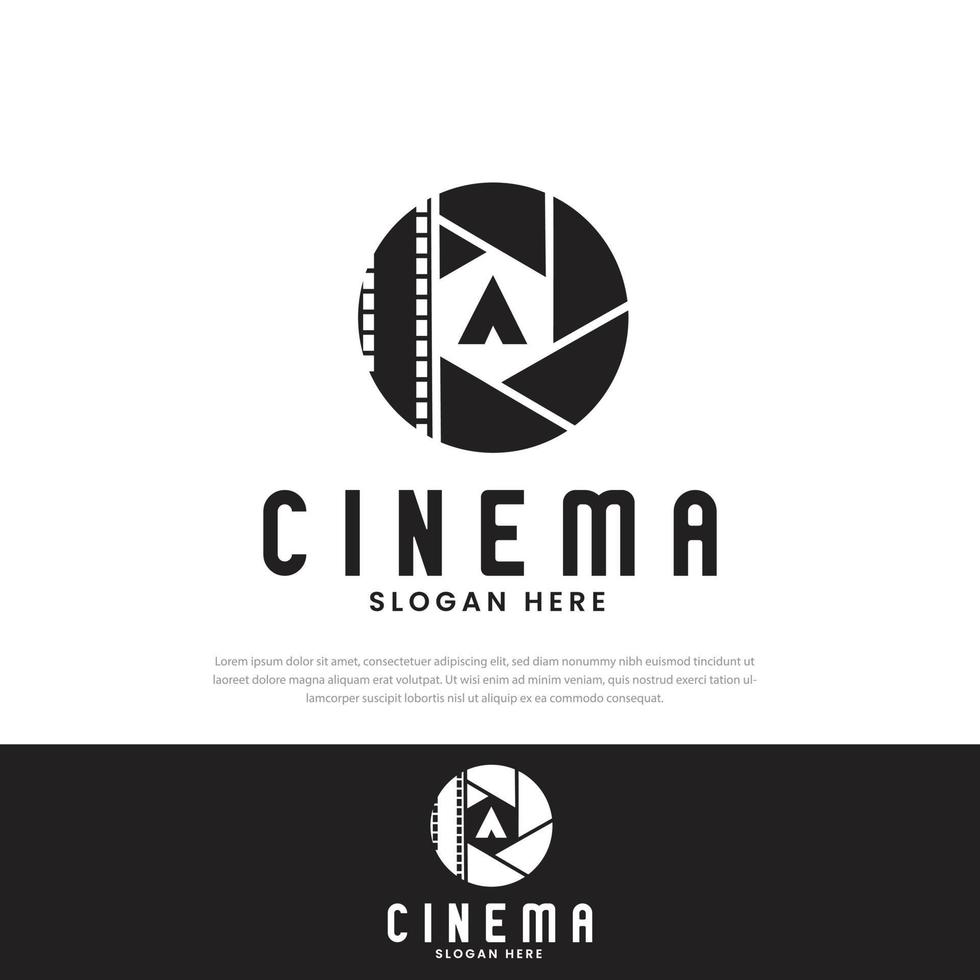 icona della fotocamera digitale modello di progettazione del logo del cinema, simbolo, illustrazione vettore