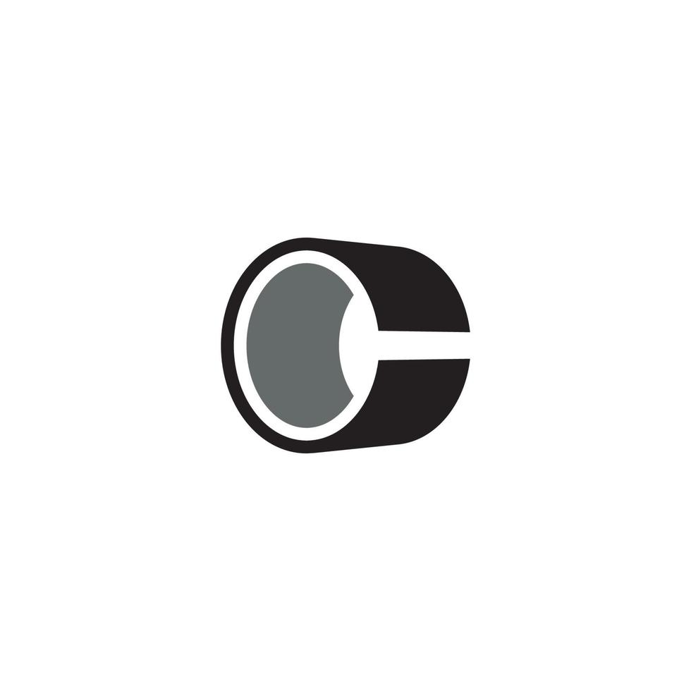 lettera c e logo del tubo in pvc o disegno dell'icona vettore