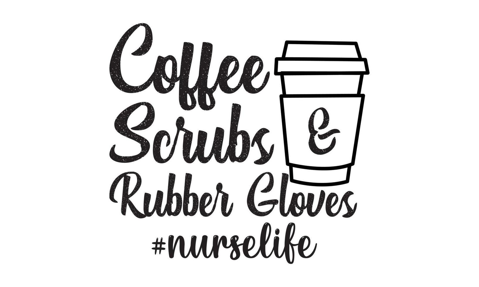 caffettiere e guanti di gomma caffè infermiera, vita da infermiera vettore