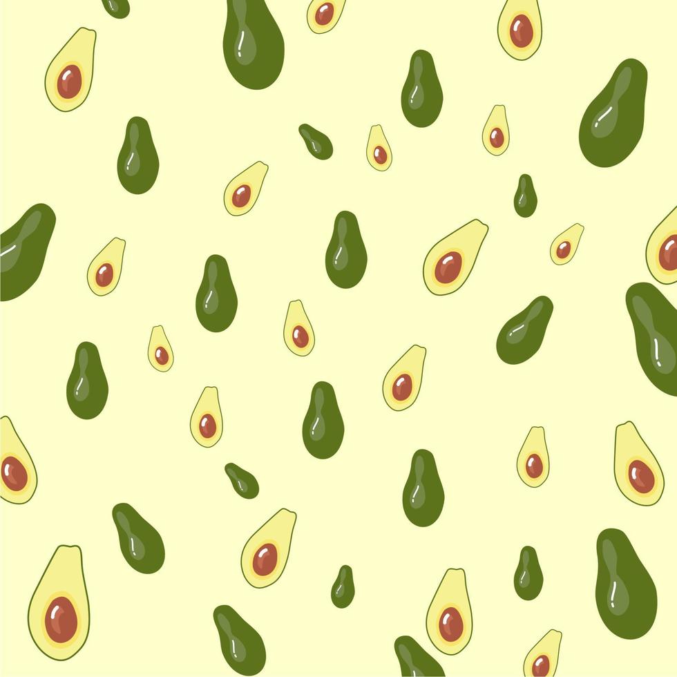 sfondo modello avocado. menu di frutta in sottofondo vettore