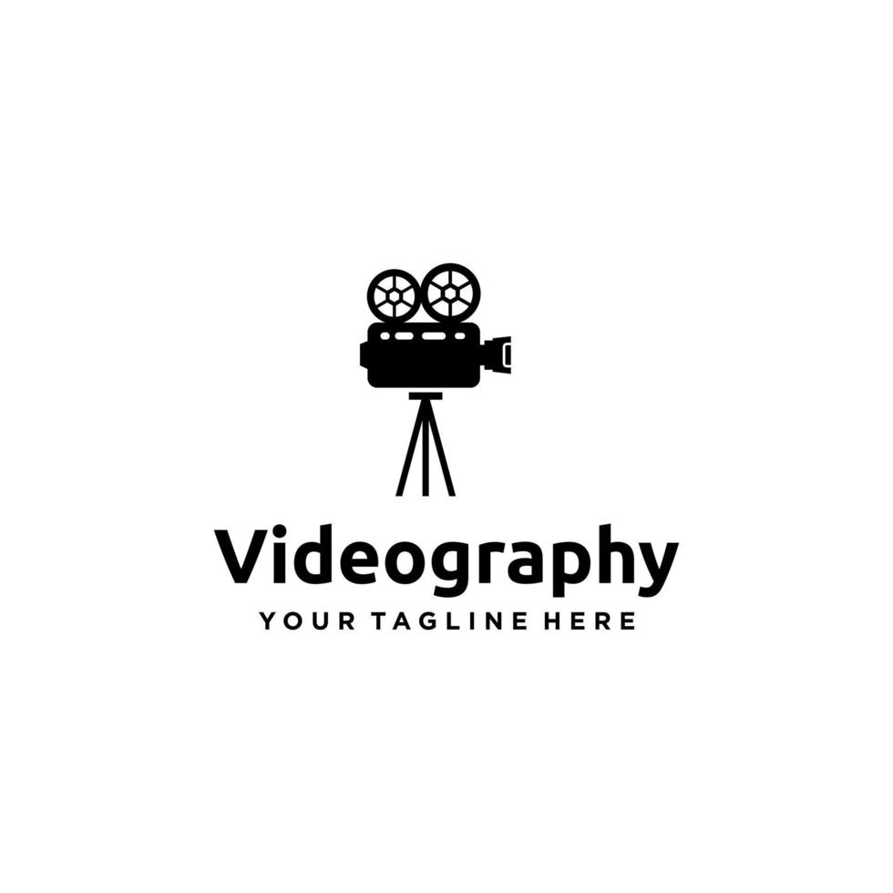 l'icona di videografia isolato su priorità bassa bianca. elementi di design per il logo, design piatto semplice e pulito del modello di logo di videografia. vettore