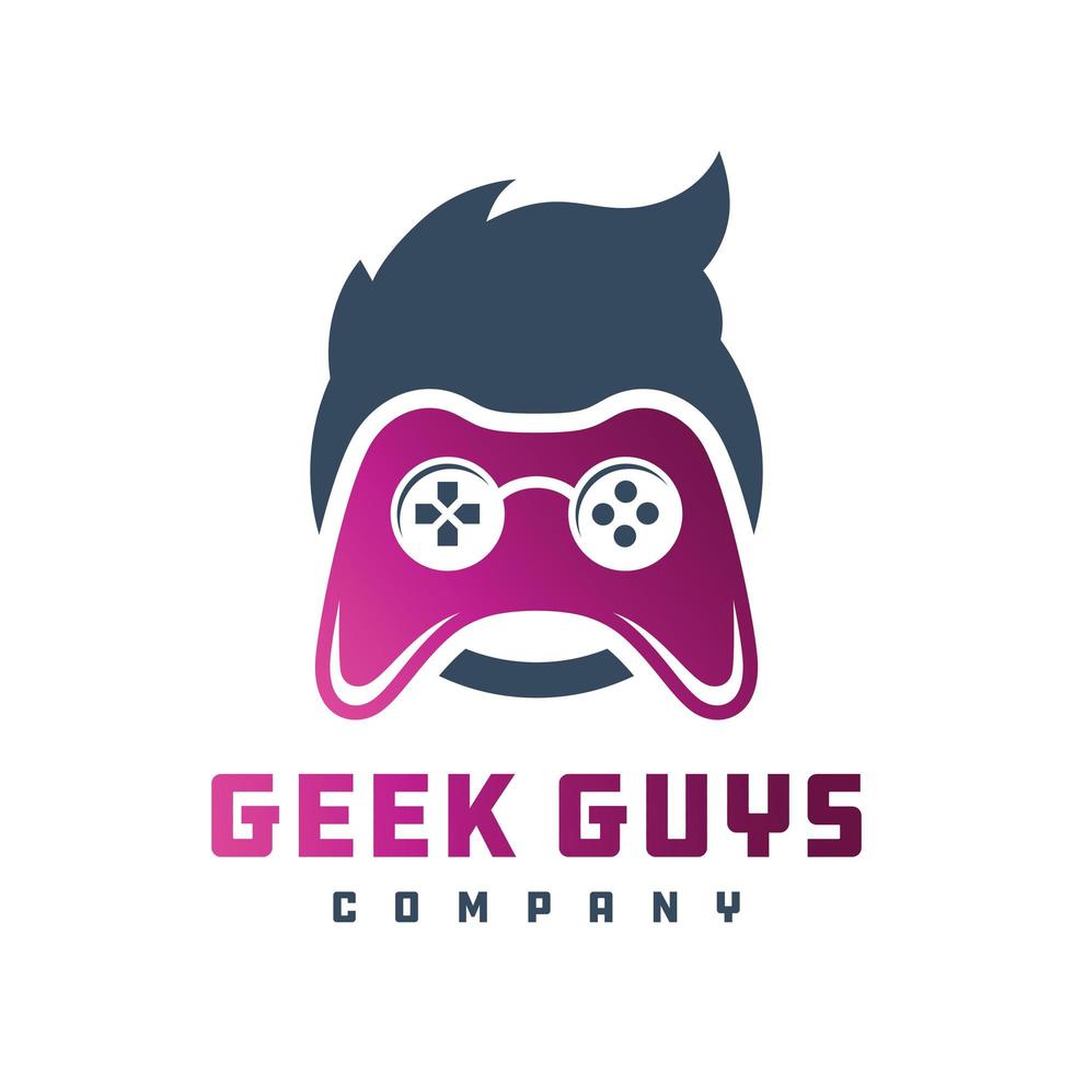 vettore di design del logo di gioco geek