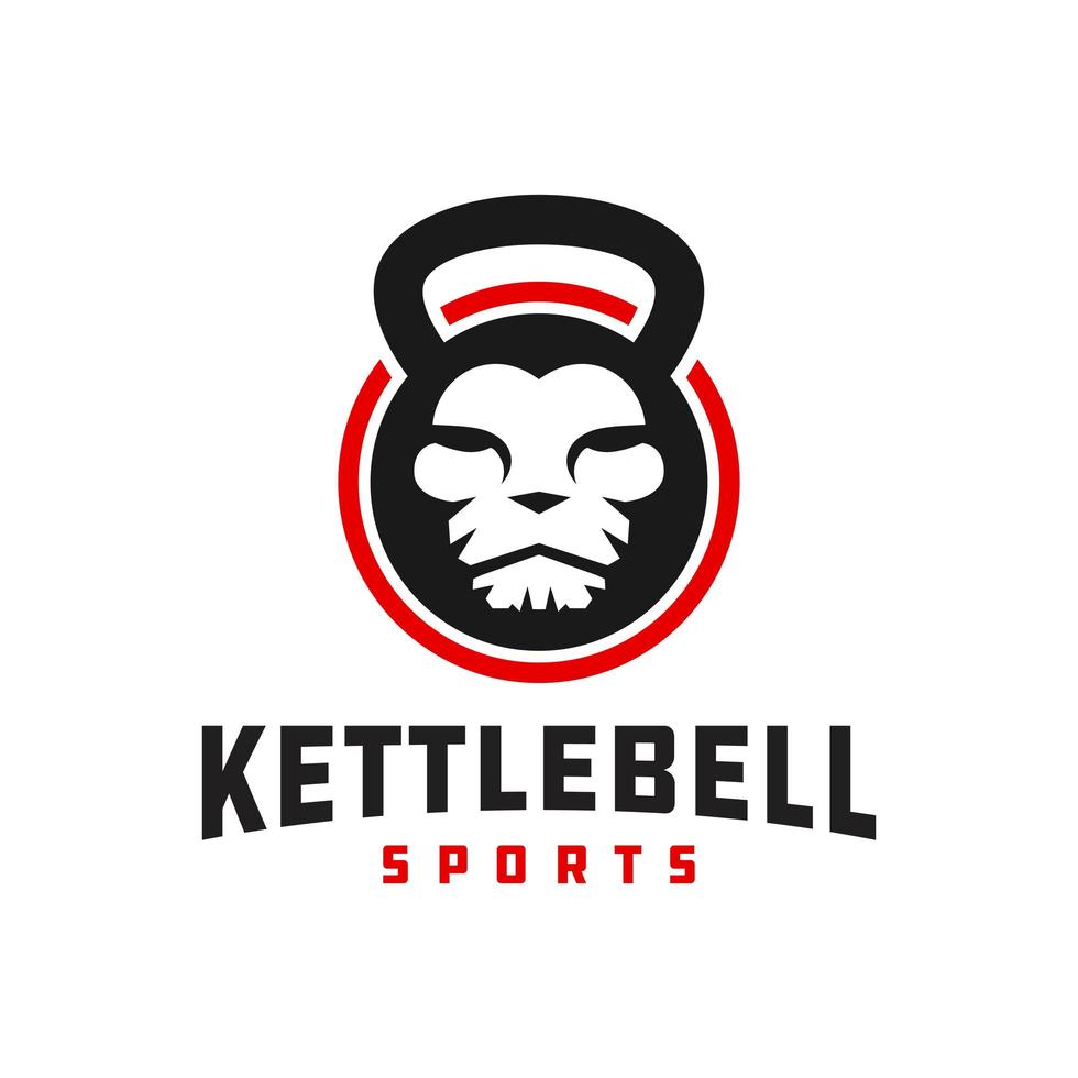 logo vettoriale di leone kettlebell