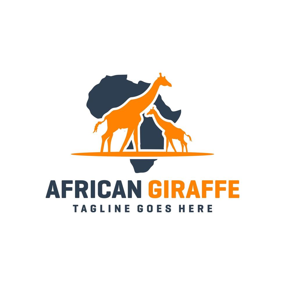 moderno logo animale giraffa africana vettore