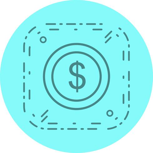 Dollari Coin Icon Design vettore