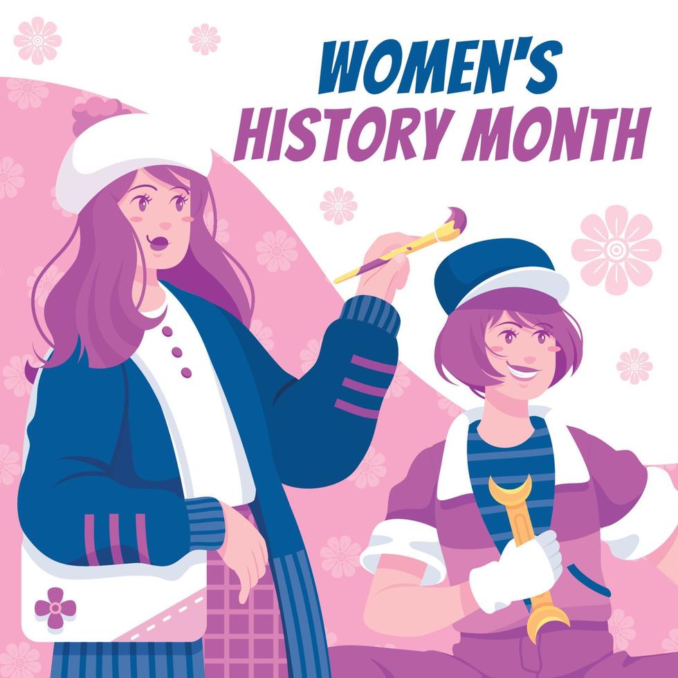 sfondo del mese di storia delle donne vettore