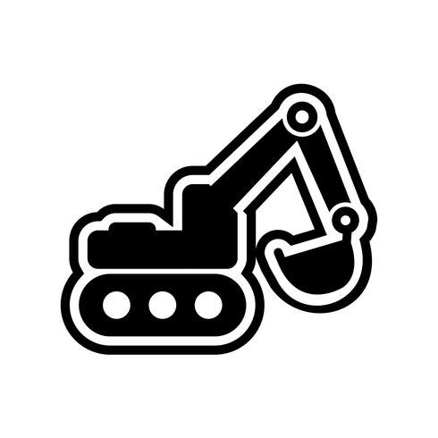 Escavatore Icon Design vettore