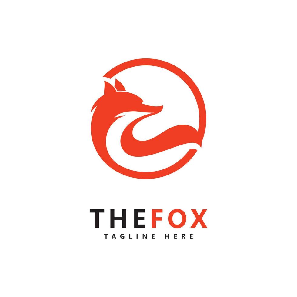 modello di vettore di disegno dell'icona del logo della volpe