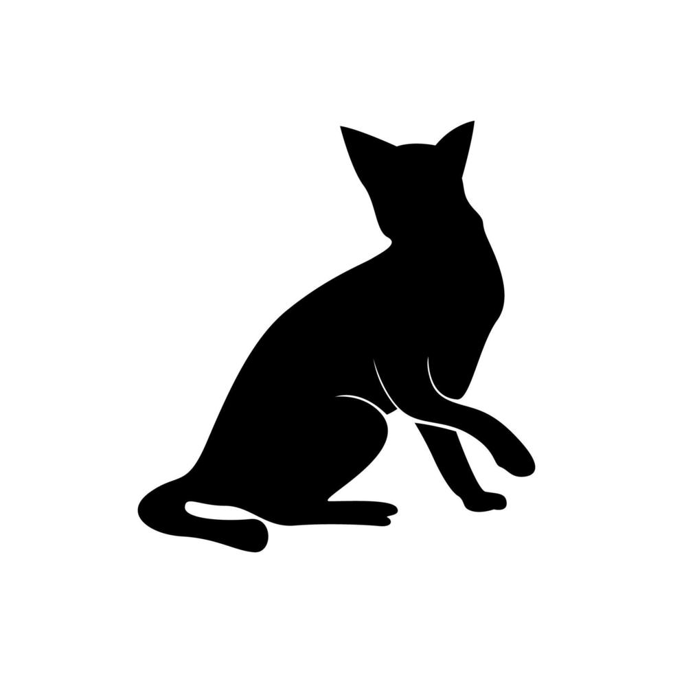 sagoma di gatto nero, gatto nero, gatto in semplice illustrazione vettore