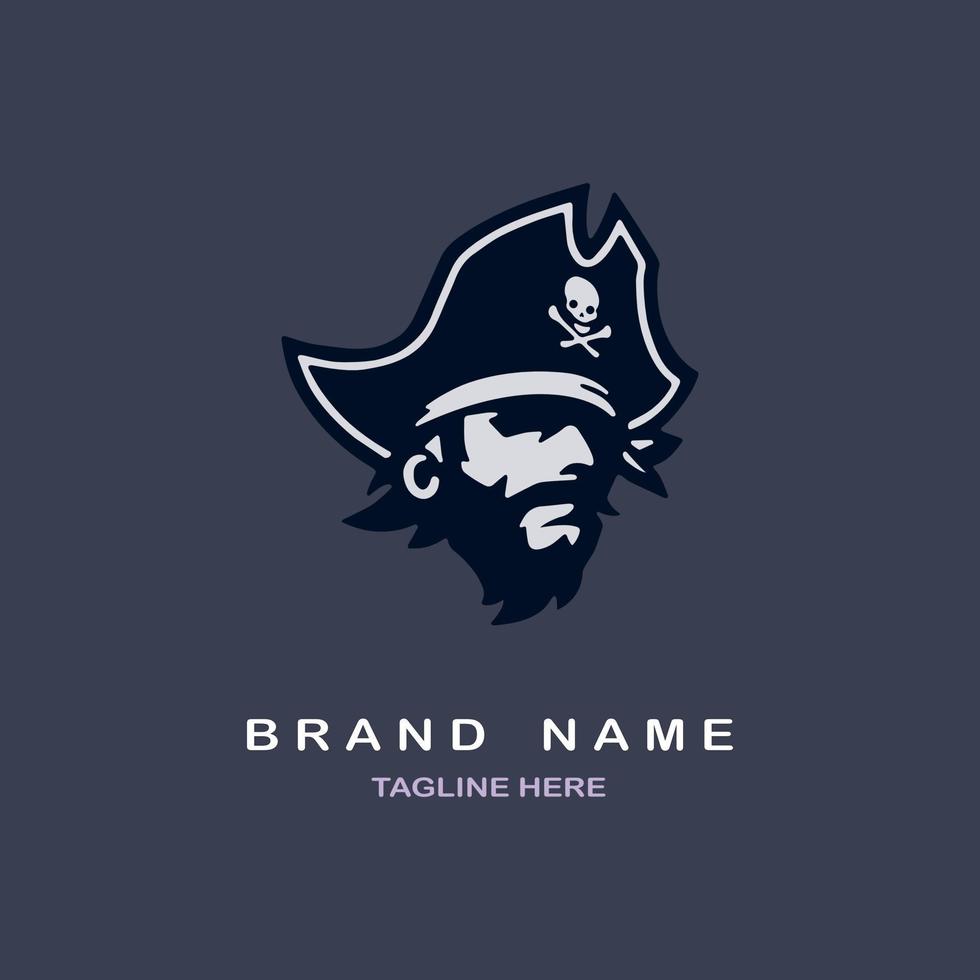 pirati logo icona stile vintage modello di progettazione vettore per marchio o azienda e altro