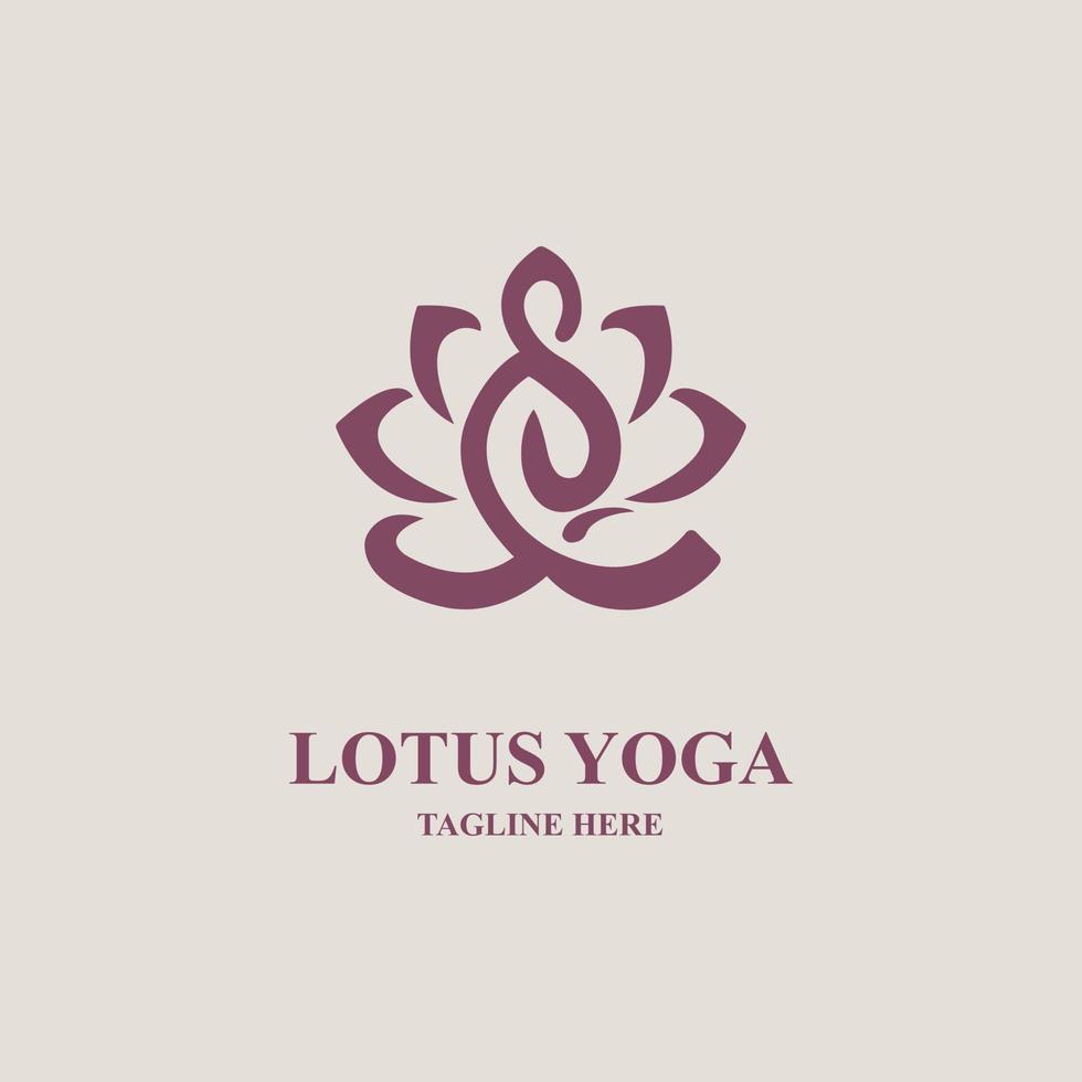 modello di progettazione dell'icona del logo della meditazione yoga del fiore di loto per il marchio o l'azienda e altro vettore