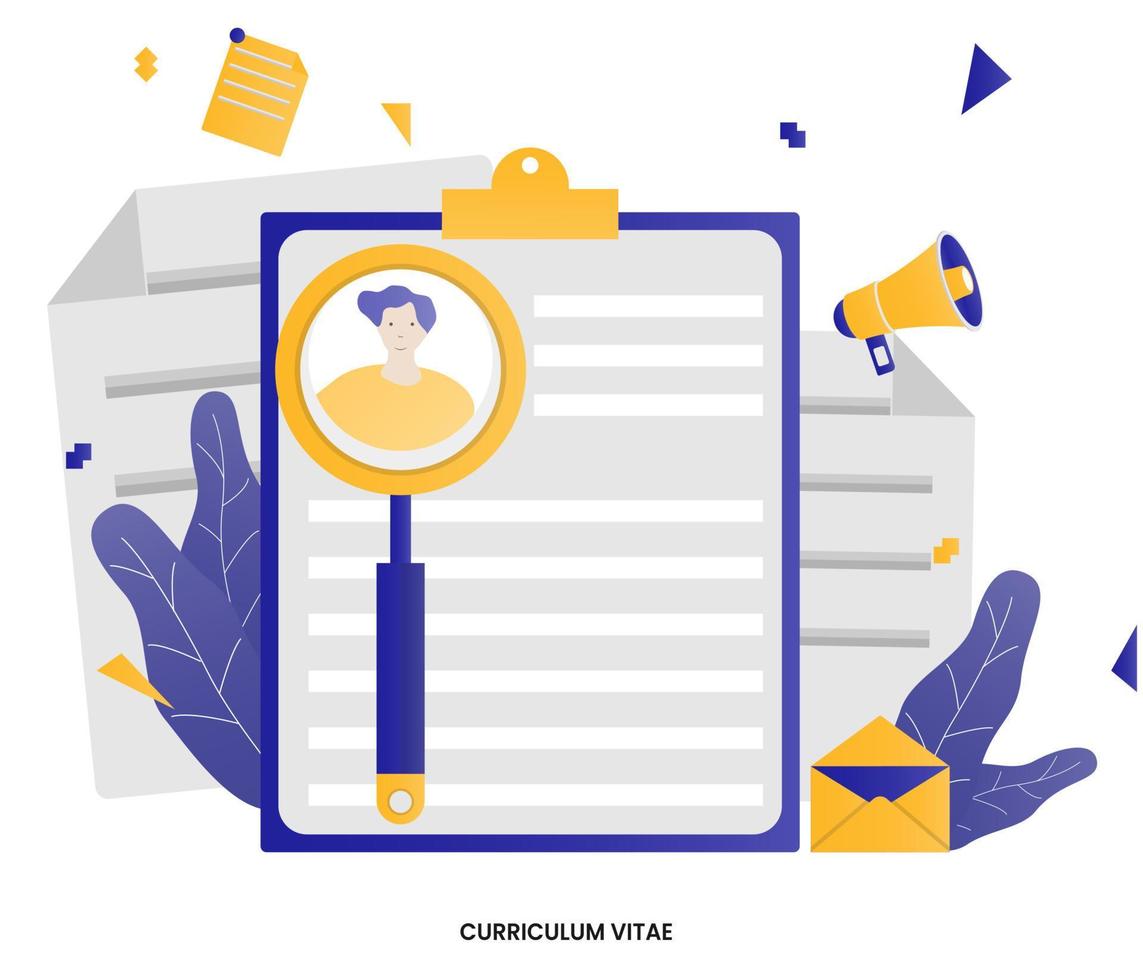 illustrazione vettoriale curriculum vitae o cv concept