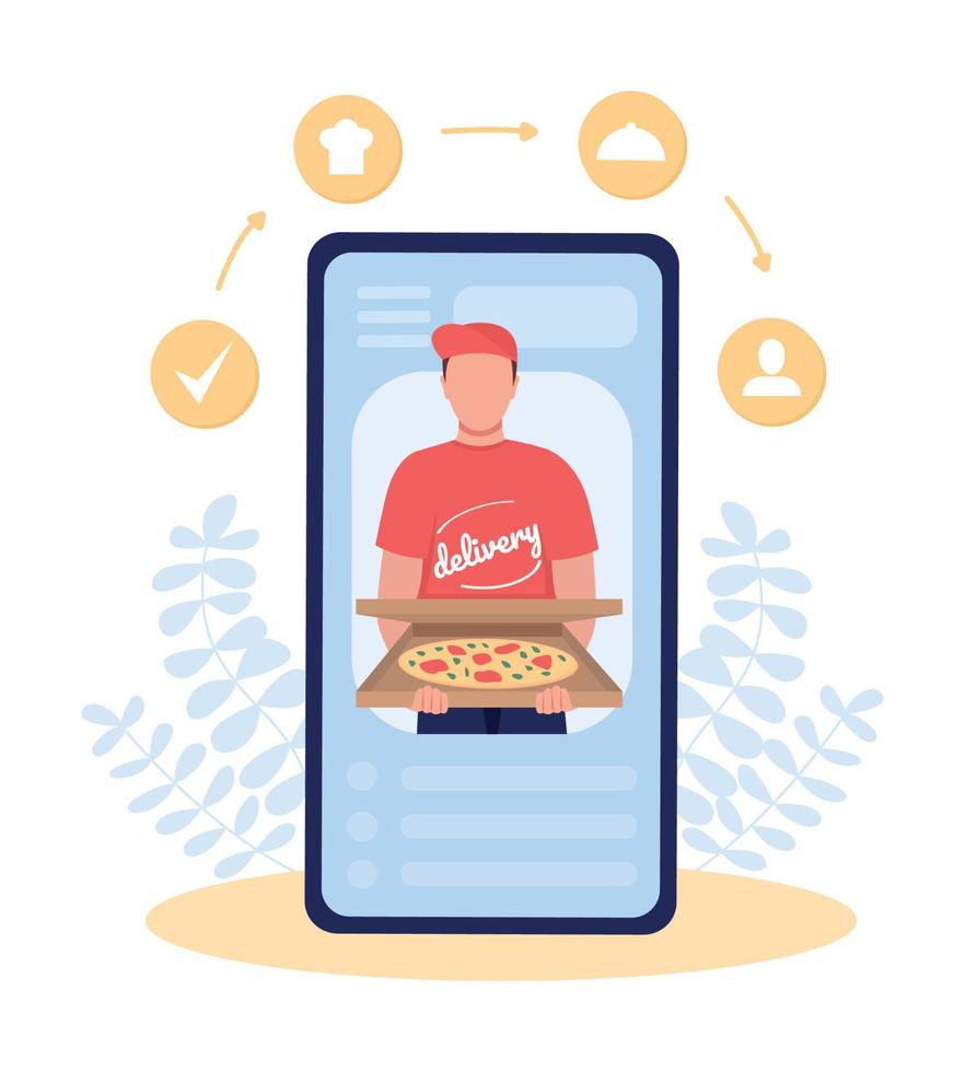 illustrazione vettoriale di concetto piatto di consegna fast food app