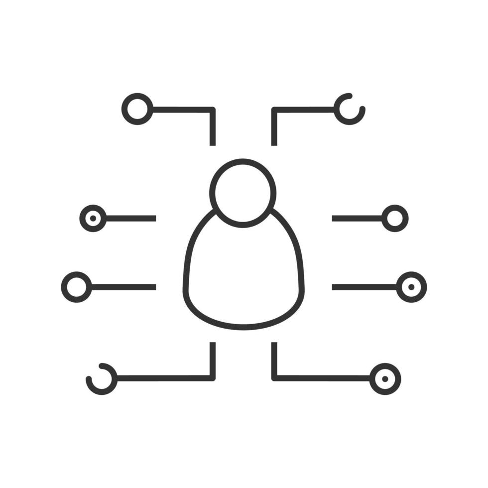 icona lineare dell'utente digitale. illustrazione di linea sottile. account. Accedere. simbolo di contorno. disegno vettoriale isolato contorno