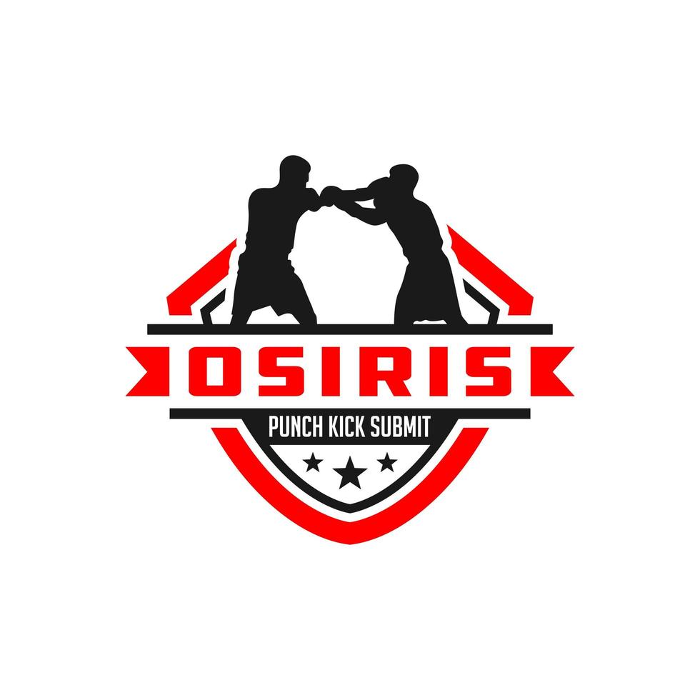 logo dello sport di boxe gratuito vettore