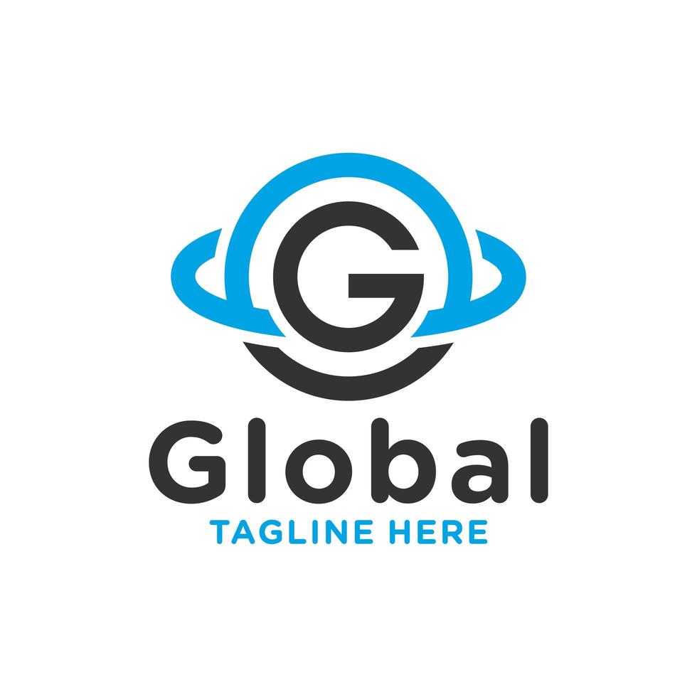 logo moderno della tecnologia del cerchio globale vettore