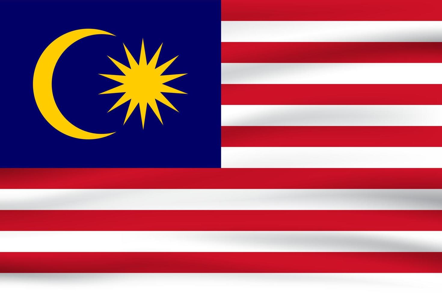 sventolando la bandiera della Malesia. bandiera della Malesia. illustrazione vettoriale della thailandia icona 3d