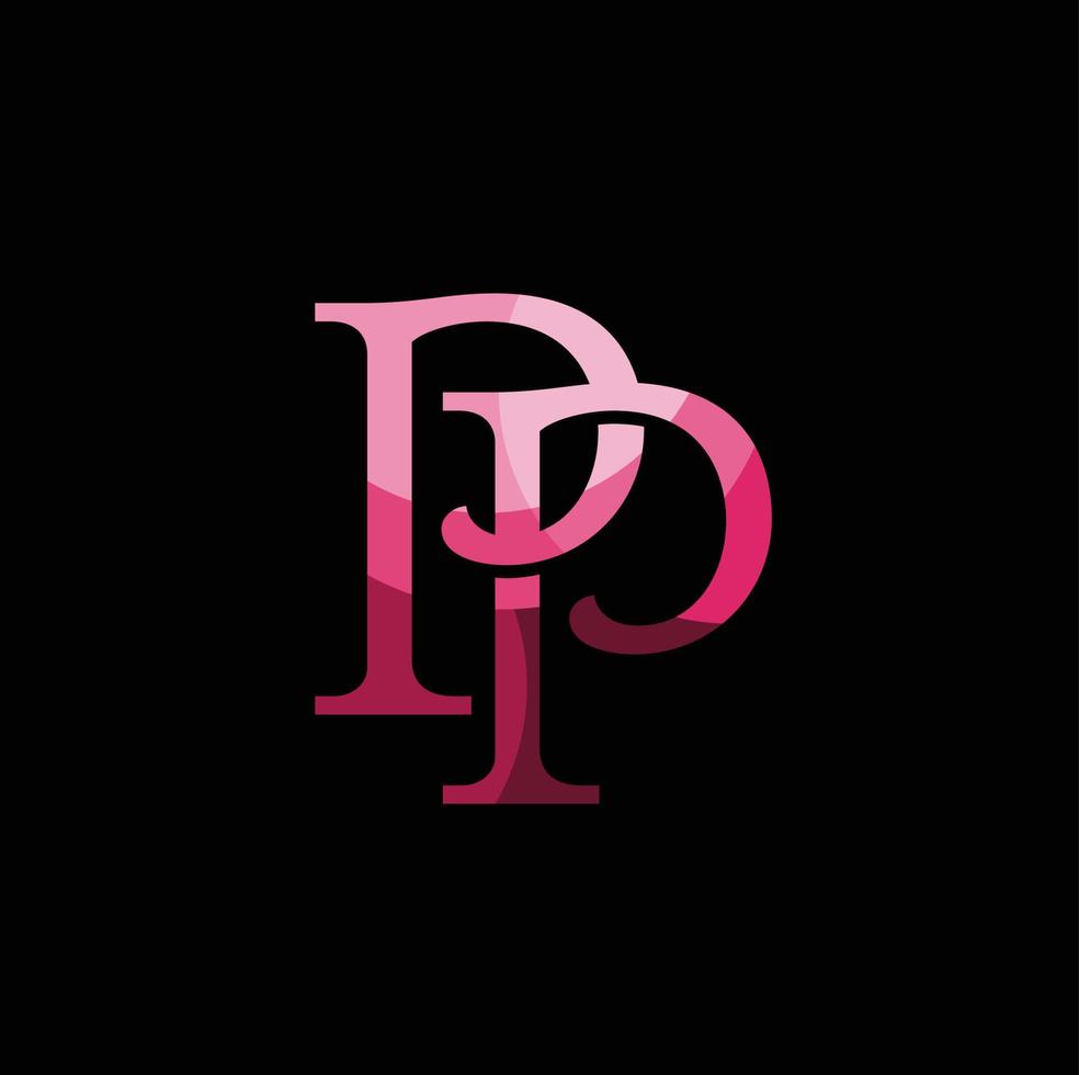 moderna lettera pp alfabeto logo illustrazione vettoriale