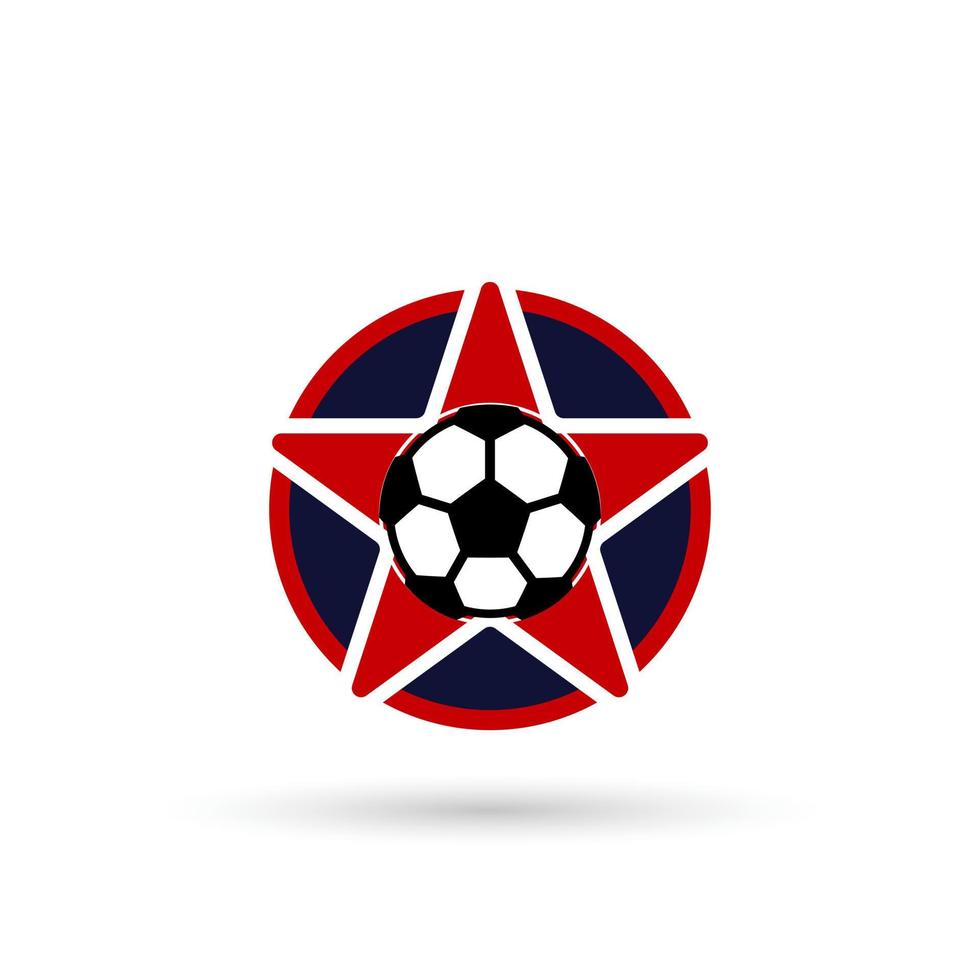 logo del calcio o distintivo del segno della squadra di calcio. logo del calcio con disegno vettoriale di sfondo scudo