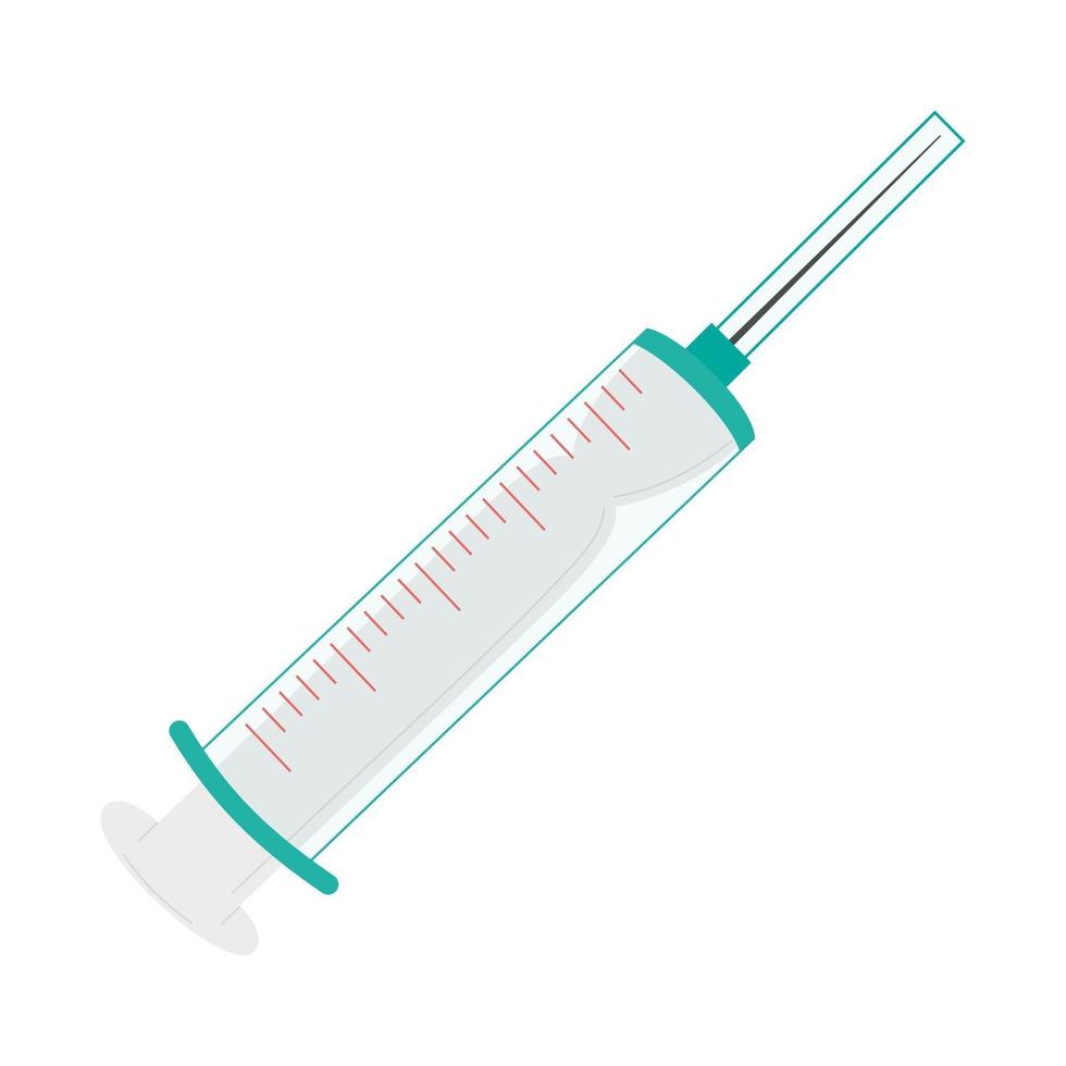 siringa per iniezione isolata su sfondo bianco. concetto di vaccinazione covid-19. immunizzazione contro il coronavirus. vettore