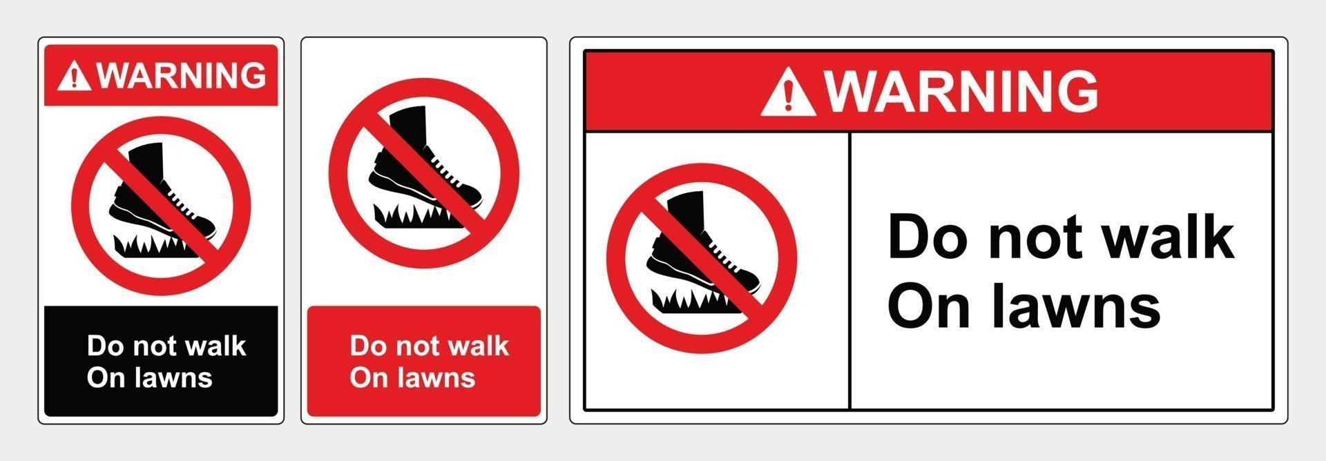 cartello non camminare sui prati vettore