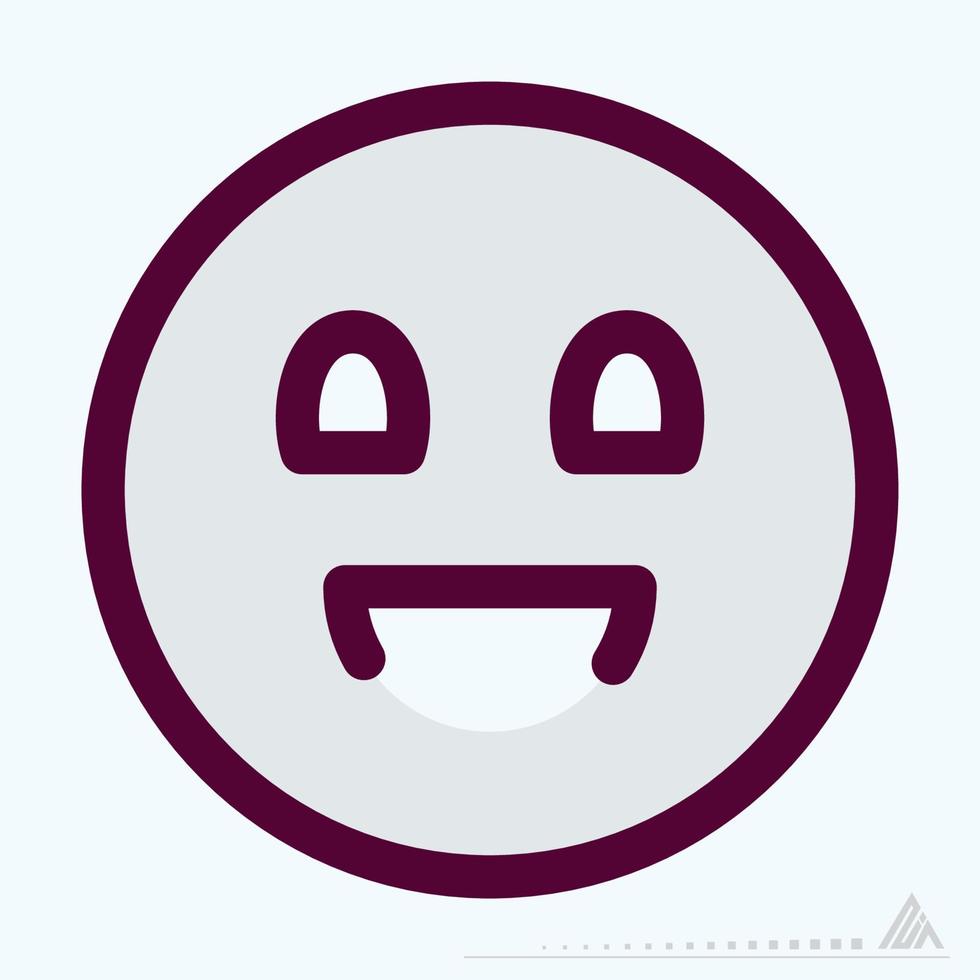 icona emoticon felice - stile di taglio della linea di colore vettore