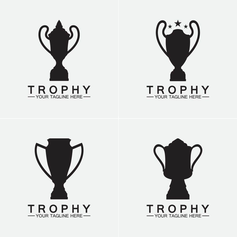 icona del logo vettoriale del trofeo.icona del logo del trofeo dei campioni per il modello del logo del premio vincitore