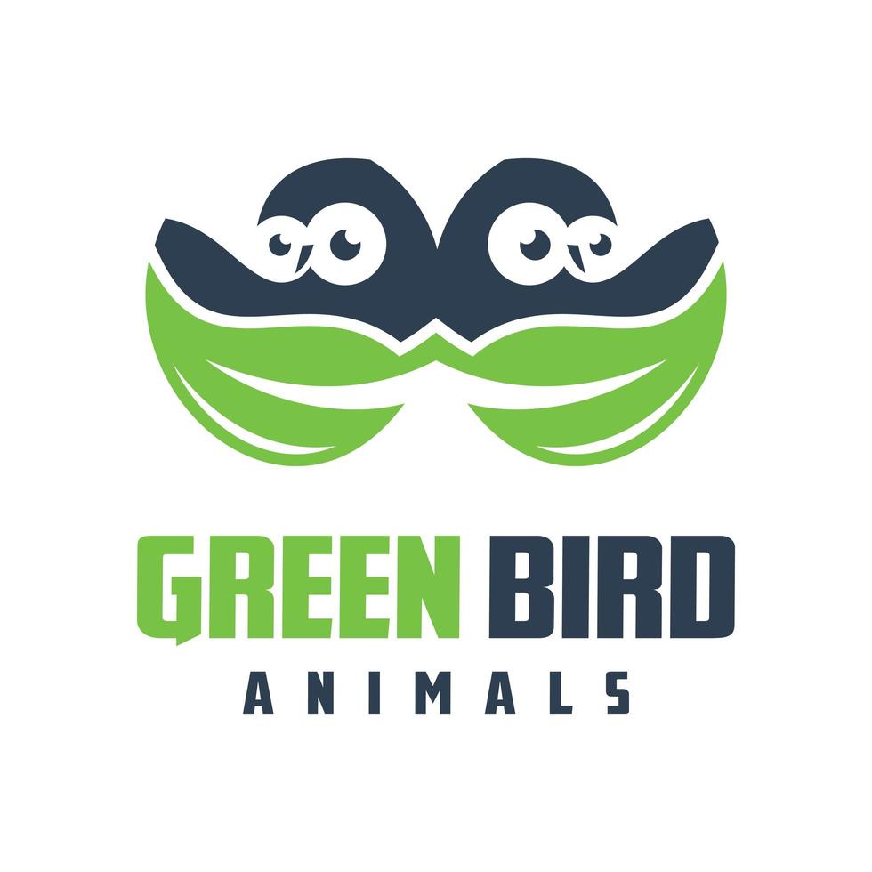 disegno del logo dell'uccello verde vettore