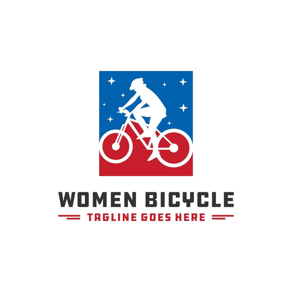 logo della bicicletta da donna moderna vettore