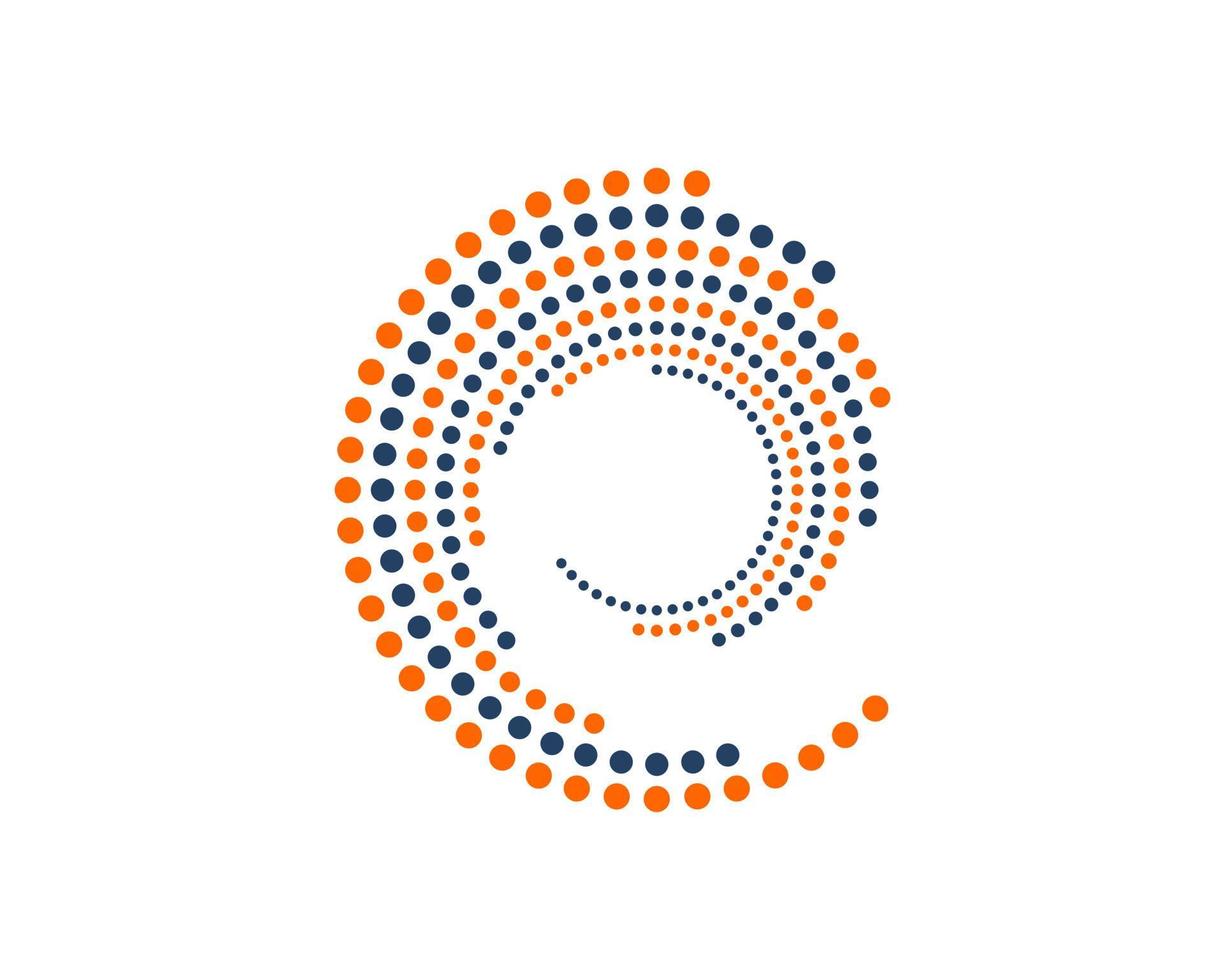 vortice astratto del cerchio nei colori arancione e blu vettore