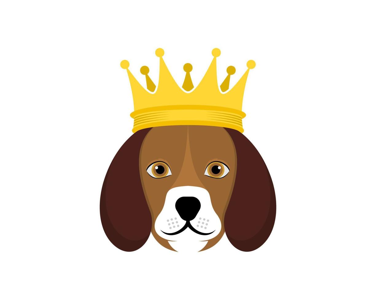 testa di cane con illustrazione di corona vettore