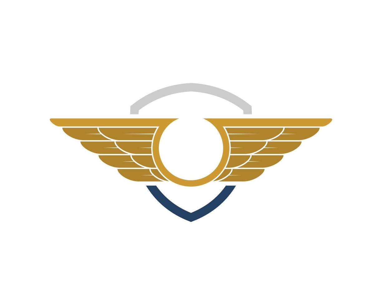 scudo semplice con ali spiegate astratte vettore