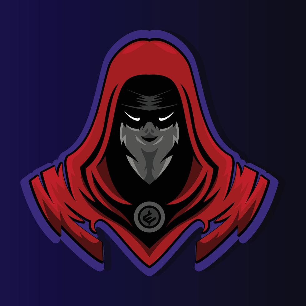logo della testa di ninja eSports vettore
