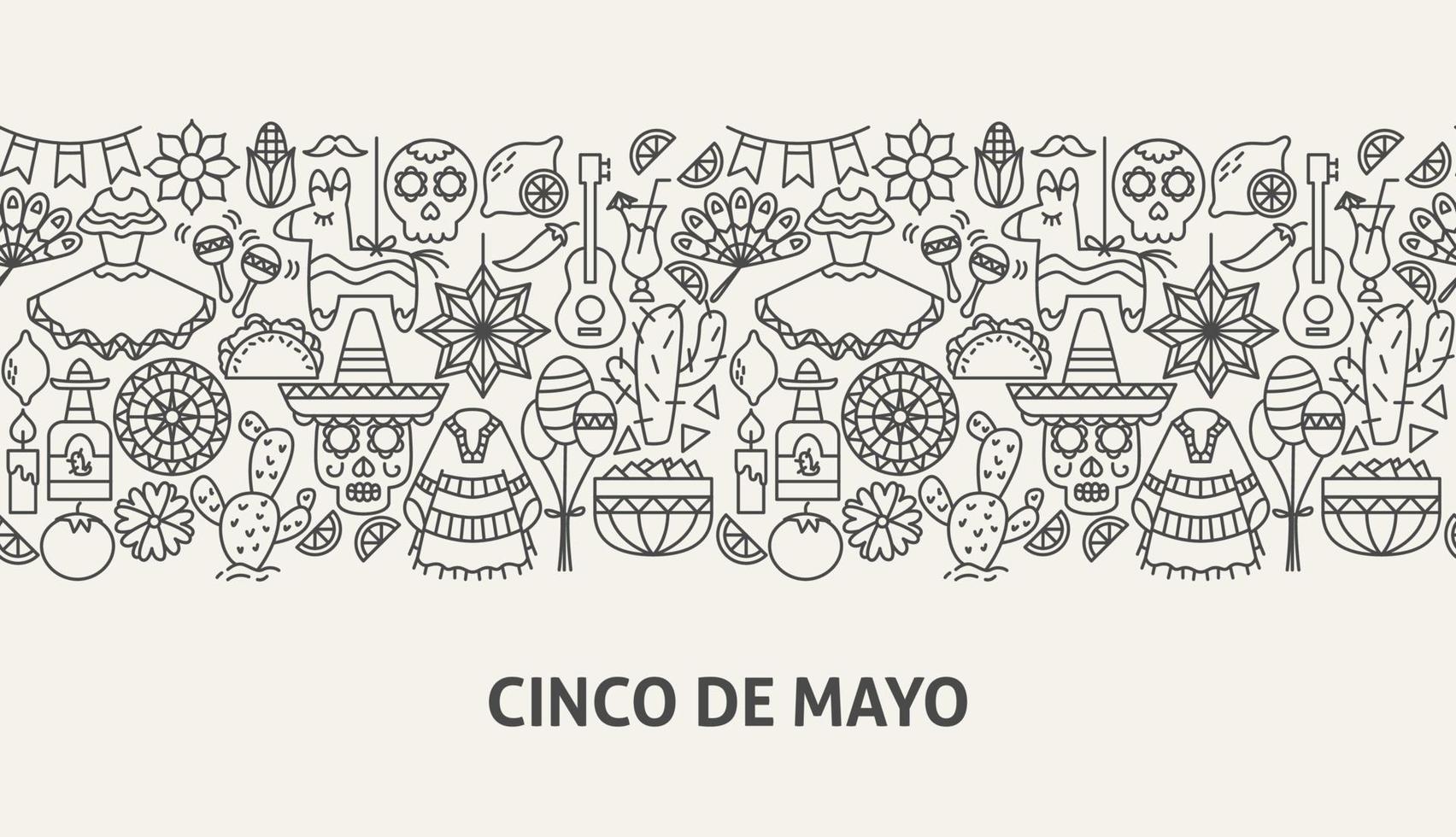 cinco de mayo banner concept vettore