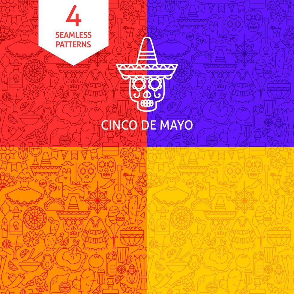 linea cinco de mayo patterns vettore