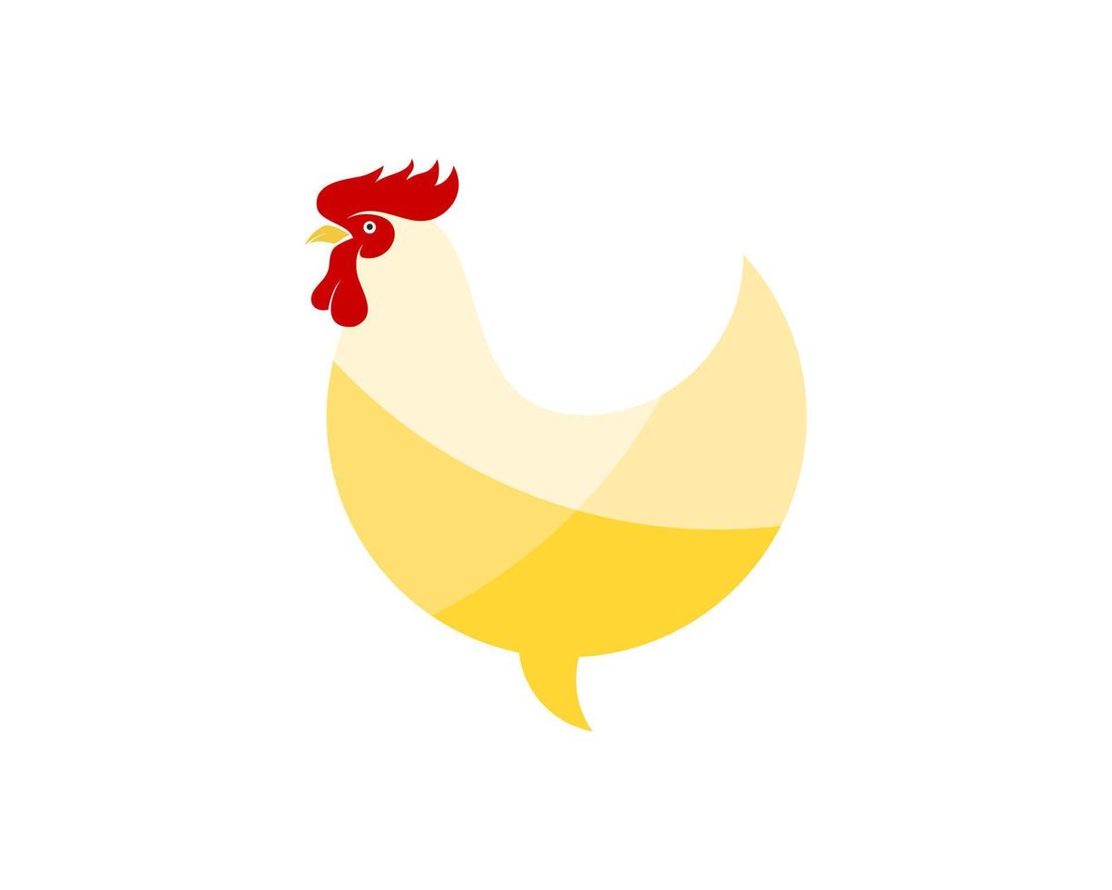 gallina di pollo semplice e astratta in colore giallo vettore