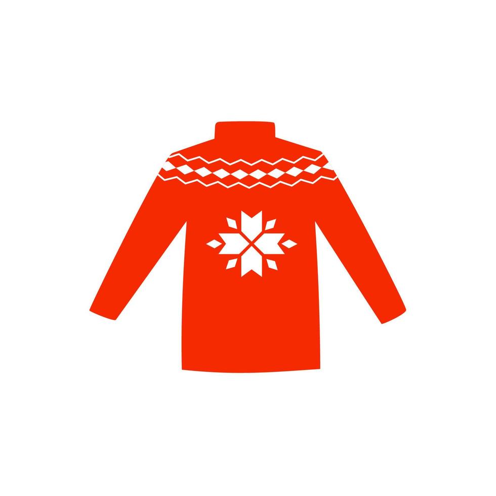 maglione rosso con ornamento in stile scarabocchio vettore