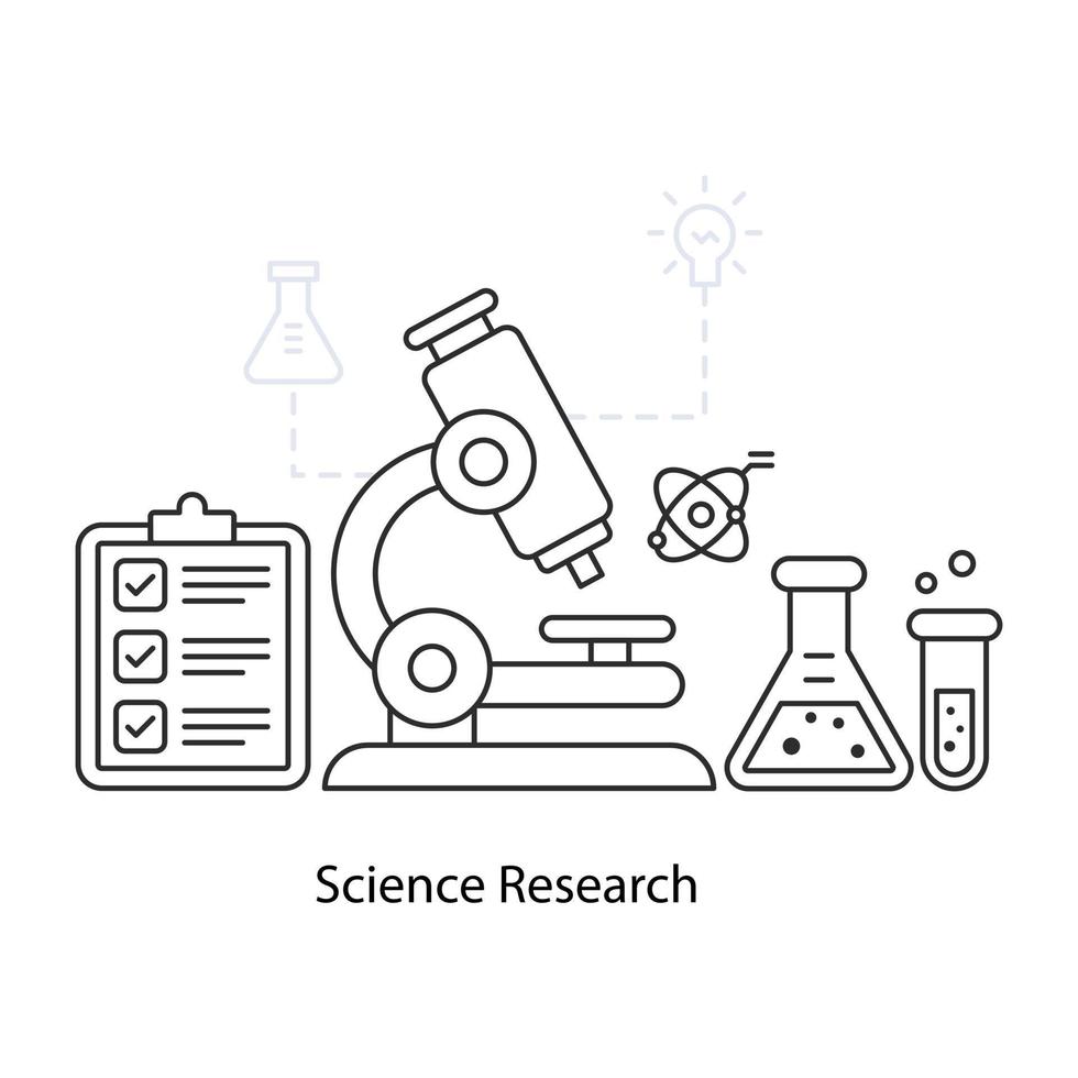 un'illustrazione di download premium della ricerca scientifica vettore