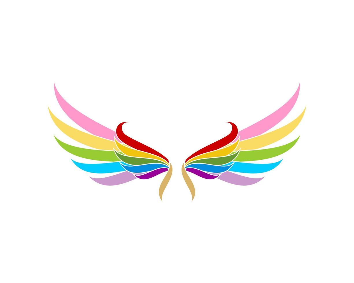 ala astratta con i colori dell'arcobaleno vettore