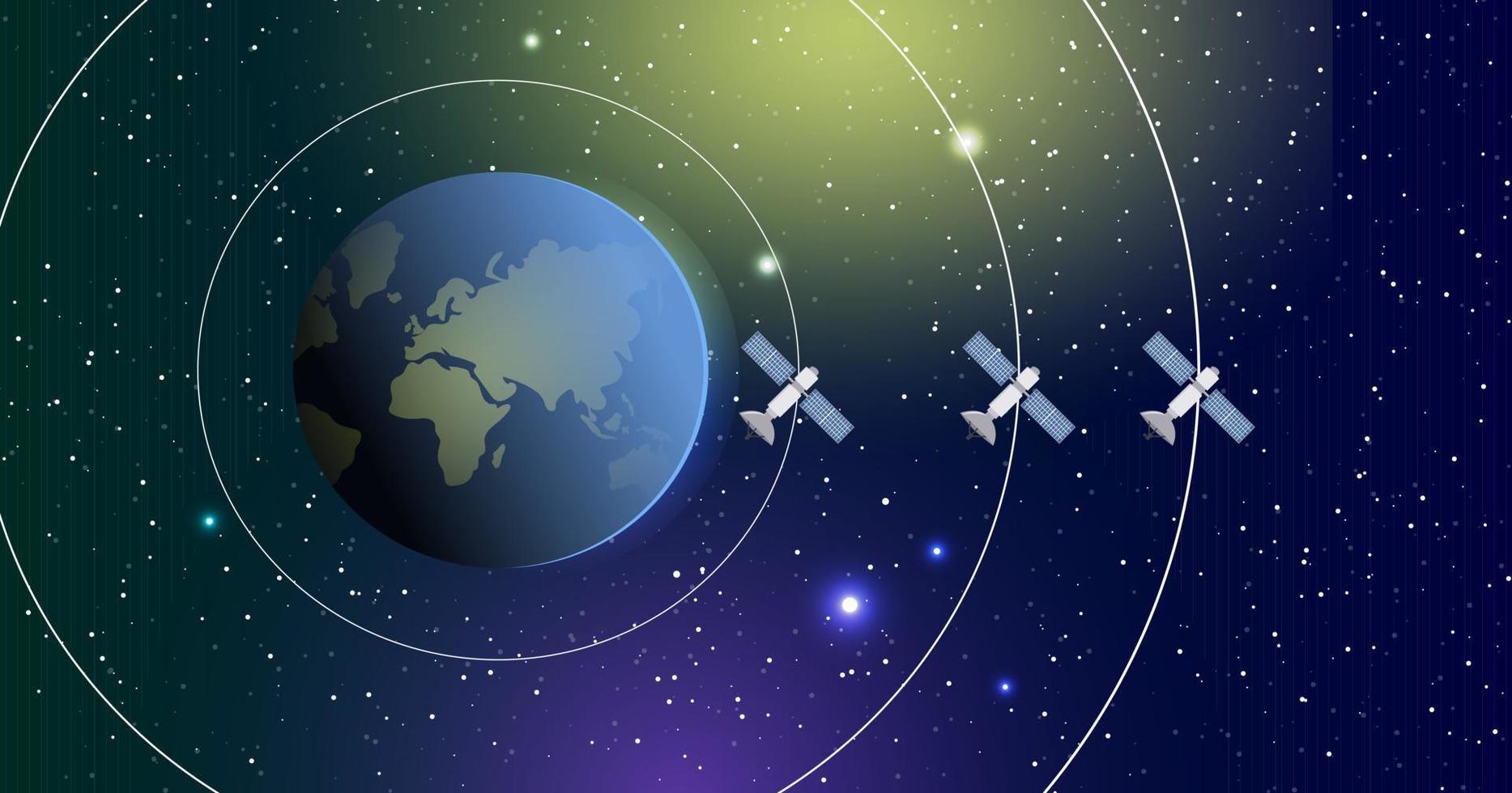 i satelliti orbitano attorno al pianeta terra nelle loro orbite vettore