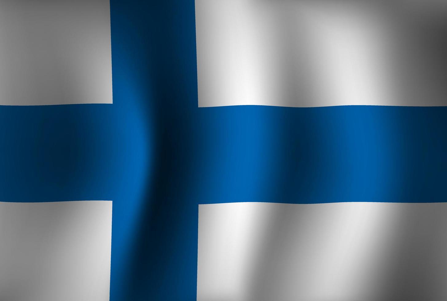 sfondo bandiera finlandia ondeggiante 3d. carta da parati della bandiera della festa dell'indipendenza nazionale vettore