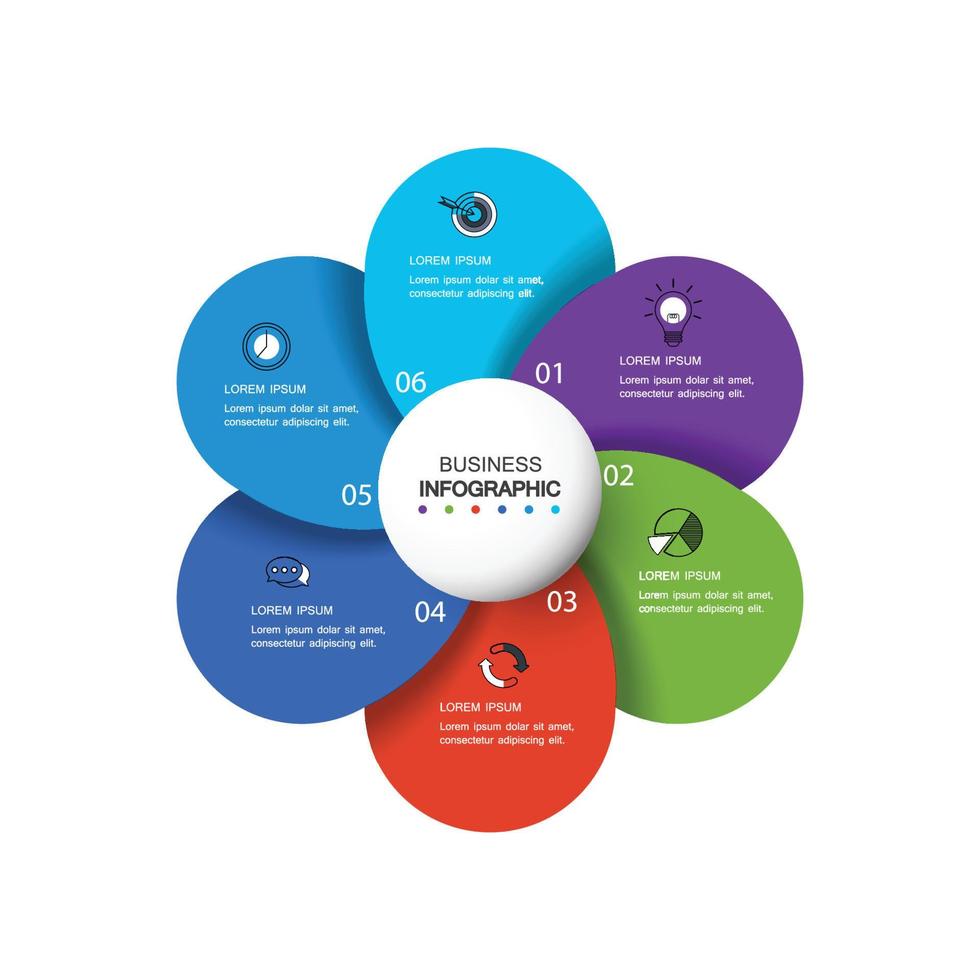 elemento circolare con icona di carta e supporto di testo per cerchiare il foglio bianco. caratteristiche di sviluppo del business. modelli di progettazione infografica. illustrazione vettoriale. vettore